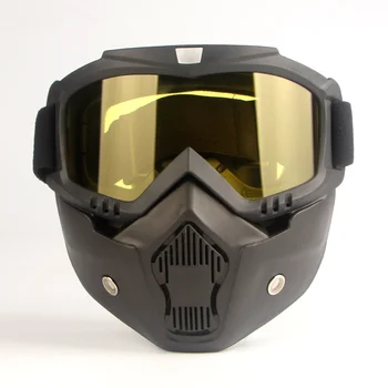 2018 Sıcak Satış Modüler Maske Çıkarılabilir Gözlük Ağız Filtresi Kayak Cam Erkek Kadın Rüzgar Geçirmez Kar Gözlükleri Kayak Gözlükleri, Snowboard