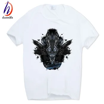 2018 Yabancı Cep Baskı T-shirt Kısa kollu O-Boyun Casual Yaz moda Swag Uzaylılar UFO HCP436 Tshirt Serin ET İnanıyorum
