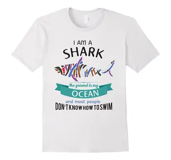 2018 yaz stil Moda Tshirt - GOOGLE köpek balığıyım fiyatları - Zemin okyanusum var. Tişört