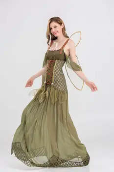 2018 Yeni Melek Çiçek Peri Elbise En Popüler Klasik Cadılar Bayramı Cosplay Kostüm Kadın Yeşil Çiçek Peri Prenses Kostüm