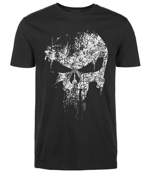 2018 Yeni Moda Markası Tee harfler erkek moda T-shirt pamuk Punisher Kafatası hip hop akşam Yemeği Kahraman logo T shirt baskı