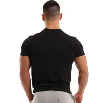 2018 Yeni pamuk Erkek T-shirt yaz Kısa Kollu tişört erkek Koşucu Sağlam O-Boyun Casual spor salonları Uygunluk ince Tees Erkek giyim üstleri
