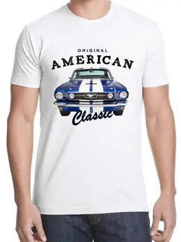 2018 Yeni Sıcak Satış T-shirt T-shirt Ücretsiz Shiping Mustang Klasik Amerikan Kas Araba Boyutu S - 3XL