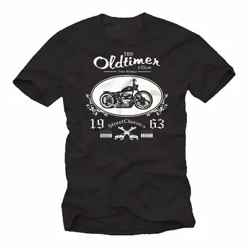 2018 Yüksek kaliteli Tasarım İkiz Bobber t-shirt maker gömlek T Makaya Motosiklet Erkek T-Shirt - Tops