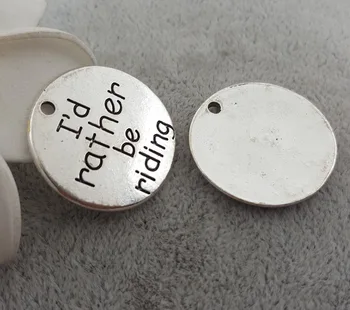 20pcs/lot 22mm Eski Gümüş disk etiketi yazı ben tercih edilmesi sürme charm kolye bilezik DİY Takı yapmak için malzeme