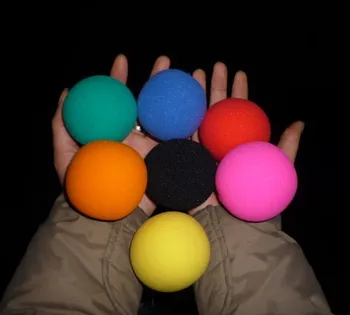 (20pcs/lot) seçmek için süper Sünger top (6 cm) 7 renk - hile, Ücretsiz kargo, Sihirli numara klasik oyuncaklar
