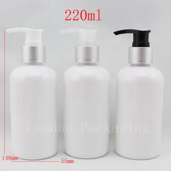 220ml dispenser , sıvı sabun pompası, plastik şişe ,plastik saklama kapları ile 20 boş beyaz kozmetik losyon konteyner X