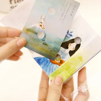 24 adet/kart aydınlık memo çocuklar hediye kartı kartpostal kawaii mesaj hediye kartları tebrik Ölümsüz güneş mini Kaset şekli kart seti