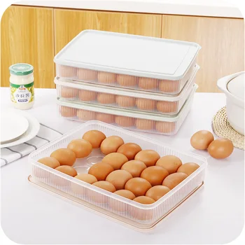 24 ızgara Mutfak Yumurta Saklama Şişeleri Buzdolabında Saklamak Yumurta Kutusu Konteyner Depolama şeffaf plastik Yumurta Rafları Düzenleyen