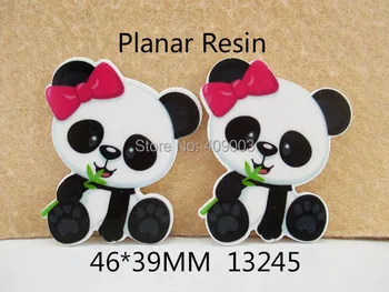 25Y13245 diy 46*39 mm geri düz reçine karikatür panda resim desen diy tatil dekorasyon elişi defteri .