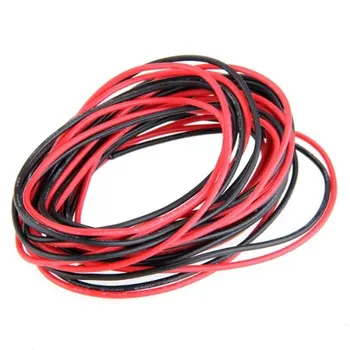 2x 3M 20 Gauge AWG Silikon Kauçuk Tel Kablo Kırmızı Siyah Esnek