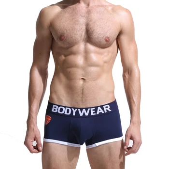 3 adet/lot Yeni erkek boksörler iç çamaşırı erkek moda pamuk seksi gay iç çamaşırı Dışbükey Çantası Erkek Şort 3 renk (N-192)