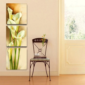 3 Adet natürmort Tuval Calla Lily Çiçek dikey Oturma Odası Resim için Tuval Baskılar Duvar Resimleri formlar