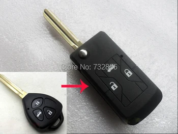 3 Düğmeler Toyota Camry Reiz Araba Anahtarı Dava için Katlanabilir Flip Uzak Anahtar Kabuk Değiştirilmiş