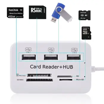 3 USB Hub Combo-1 2.0 Kart Okuyucu Yüksek Hızlı Çoklu USB Splitter Hub