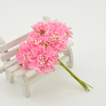 30pcs Hediye kutusu Mini Karanfil ipek Yapay Çiçekler Defteri, Düğün Dekorasyon DİY Çelenk Craft Sahte Çiçek Buketi