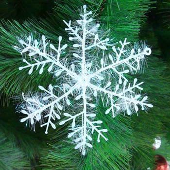 30Pcs/Lot Beyaz Yapay kar Tanesi Noel Ağacı Süsleri Yılbaşı Partisi Noel Ev Dekorasyonu Çapı 10cm Damla Nakliye