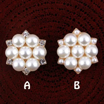 30pcs/Lot Yeni 23MM Gümüş Çiçek yapay Elmas ABS Pearl Alaşım Düğmeler yassı sırtlı deniz DİY Saç Yay Dekorasyon Süsleme