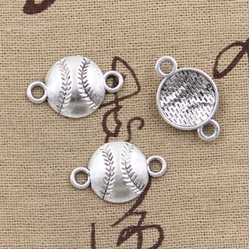 30pcs Takılar beyzbol konnektör 14 mm 22*Antika Gümüş DİY el Yapımı Tibet Gümüş Takı Yapımı Kolye Kaplama