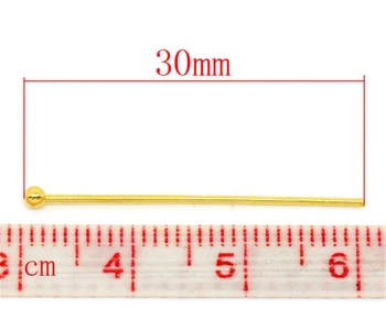 30x0 400 Altın rengi Top Kafa Pin DoreenBeads.(B10107) 7 mm Bulgular, Shanghai