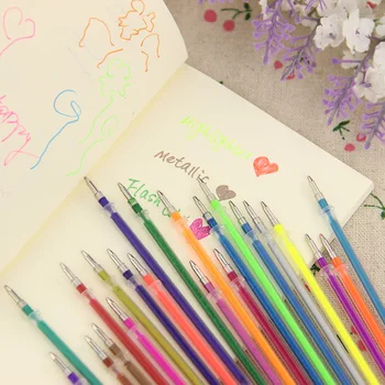 36 Renk Jel Kalem Çocuk Boyama Ofis Kırtasiye Hediye Yazma 36PCS/Lot için Floresan Metal Renk Flaş Dolum