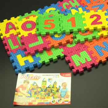 36pcs bir sürü İspanyolca harfler Oyuncak bebek bulmaca 55 * 55 MM İspanyolca alfabe ve sayılar eva puzzle eğitim paspaslar