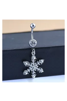 3D kar Gümüş göbek piercing