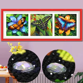 3d kelebek resimleri özel şekilli elmas boyama nakış speciaal vormig Sole schilderen üçlü yapıştırma taşlar