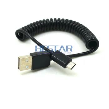 3M/1M Micro USB Bahar Kablosu Data Sync Şarj Kablosu Sarmal Cabo için Geri Çekilebilir 90 derece usb Mikro usb Kablosu Şarj USB 10ft