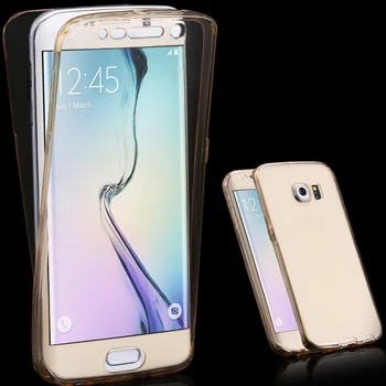 4 5 A9 A8 A7 Galaxy S6'yı S7 Edge İçin 360 Derece Tam Vücut Önden Arkaya Yumuşak PDA kılıfı Artı G9350 G9300 Not Aksesuar