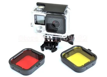 4 adet Dalış Konut Filtre Gopro HERO 3+ 4 Kamera Konut Case Sualtı Lens Kapağı Dönüştürücü