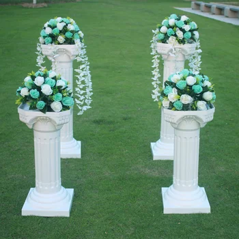 4 adet/lot düğün Plastik Roma plastik sütun sütunlar düğün düğün sahne düğün road çiçek standları raf çiçek açar duruyor