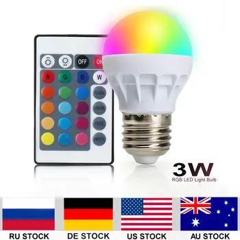 4 adet/lot RGB Uzaktan Kumanda PROFİLİ 150LM E27 5050SMD 16 Renk Mükemmel Ev Dekorasyonu için Değişen Işık Ampul LED