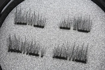 4 adet/Manyetik 3D Manyetik Kirpik takma Kirpik Kolay Aşınma Çift Mıknatıs Tam Şerit Yumuşak Saçlar Yeniden Sahte Göz Kirpik Kirpik seti