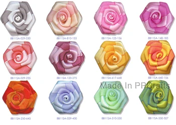 40MM İki Renk/ Organze Kurdele 6 Açıları Bez Düğün Hairbow DİY El Sanatları Oyuncak İçin Çiçek Ücretsiz Kargo 100pcs Rose Saten