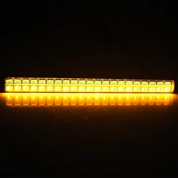 42 LED Çipleri su Geçirmez Araba Şekillendirme Sinyal Gösterge Işığı Beyaz ve Sarı gündüz farı Araba Gündüz Çalışan LED Işıklar 2 adet 12 V DC Açın