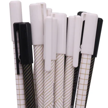 48 adet Altın Çizgili Kalem Silinebilir Jel Kalem Siyah Ve Beyaz Karıştırma Kalem Kutup Edebi Tarzı Hediye Kalem Düzgün Butik Kalem Yazmak