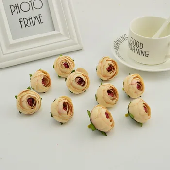 4cm 100pcs küçük Çay Tomurcuk Yapay çiçekler ucuz ipek kafaları Evde düğün diy Çelenk aksesuarları Şeker hediye kutusu dekorasyon rose