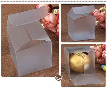 4cm*4 50pcs 4*hediye/çikolata/şeker/kozmetik/el sanatları Kare Mat pvc Kutu plastik pvc kutu ambalaj kutu buzlu