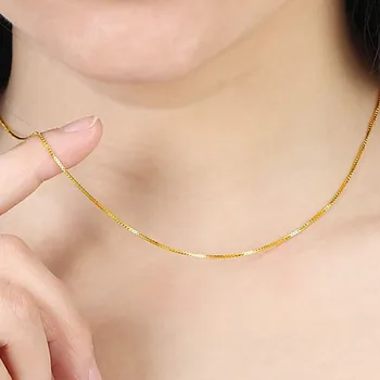 4CM imitasyon altın Renk kolye kolye kutuları yüksek kaliteli takı klasik mizaç kadın zincir uzunluğu 40CM +