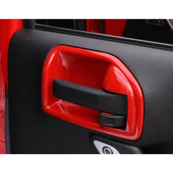 4pc ABS İç Kase Kapağı Döşeme Çerçeve Wrangler Rubicon 2011-16 4 Kapı Araba İçin Koruma Çıkartmaları Durumunda Kalıp Şekillendirme Kolu