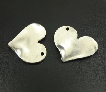 5 adet Antika Gümüş Boş Kalp Takılar Kolye Uygun Bilezik DİY Metal Takı A1076 Yapma Necklance