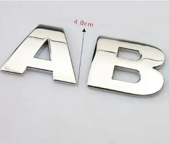 5 adet/lot 3D Araba Çıkartmaları Metal Harf araç seçeneği en kaliteli amblem araba için A-Z ve 0-9 Sayı 3 renk stil Rozet