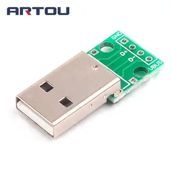 5 ADET USB Erkek 2.54 mm PCB Kurulu PCB Kurulu için Adaptör Plaka Çevirici 4 Pin DİP Konnektörleri