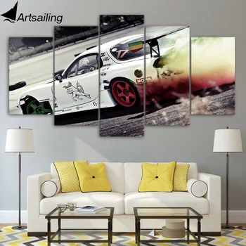 5 parça oturma odası ücretsiz kargo/XA Poster ve baskı ev dekorasyonu resim HD 1786A boyama spor araba yarışı tuval-