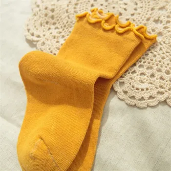 5 çift/ çok Sonbahar Kış Bebek Çorap Çocuklar Çocuklar Kız Pamuk Düz Renk Tasarım Çocuk Çorap Bebek Çorap Noel Hediye Çorabı