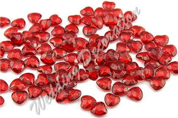 500pcs 6 mm ( 1 Karat ) Akrilik Kalp Ucu Masaya Dağılım Kalp Konfeti düğün Dekorasyon Kristal Valentine 16 çok renkler/