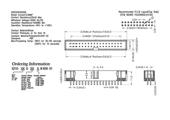 50PCS 6/8P JTAG ISP soket düz IDC Kutusu başlıklar 2.54 mm Pitch Kutusu başlıklar dişi konnektör konnektör