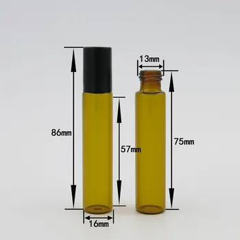 50pcs doldurulabilir parfüm şişesi deodorant kaplar üzerinde uçucu yağlar rulo için rulo şişeleri 10 ml amber rulo x-