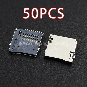 50pcs/LOT 9pin Micro SD kart yuvası bağlayıcılar, 14*15 mm TF kart güverte boyutu, telefon, tablet, Araç Navigasyon için uygun pop-up